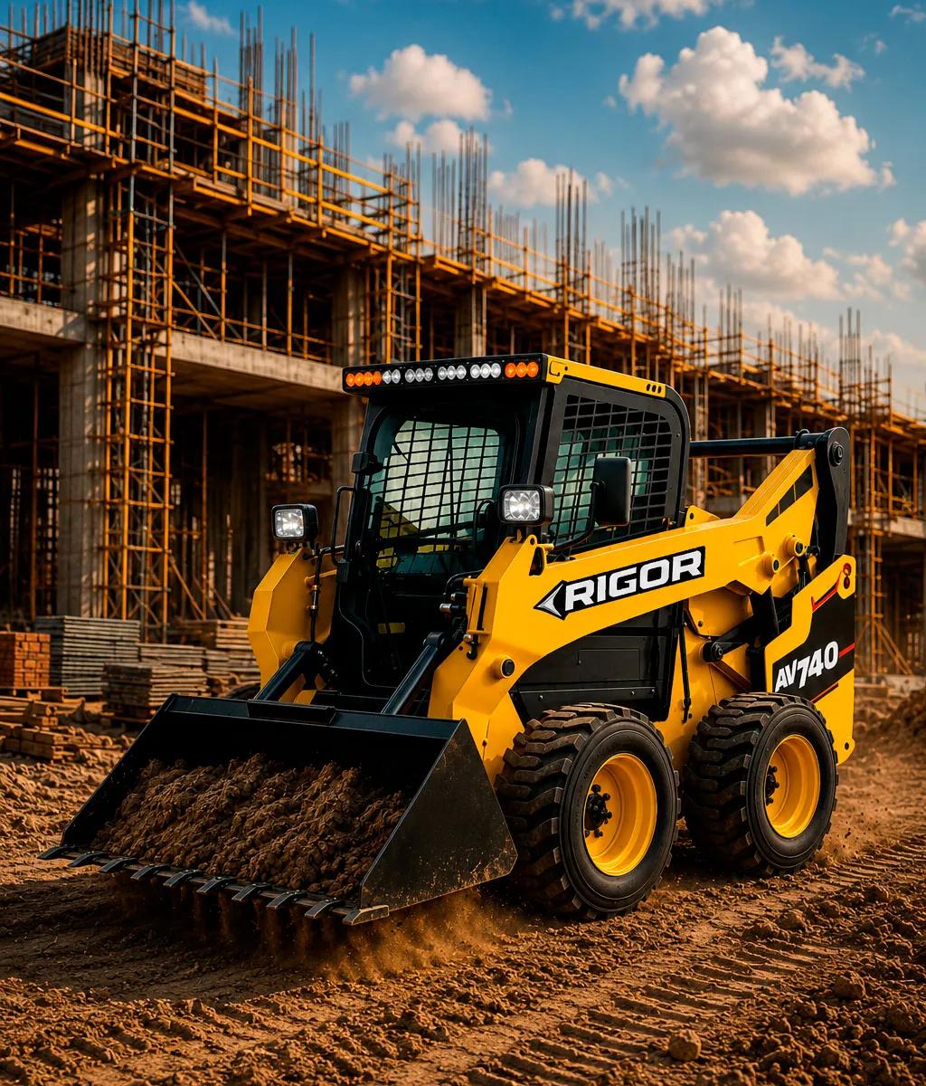 Minicargadora RIGOR para construcción y movimiento de suelo en Mendoza y Cuyo
